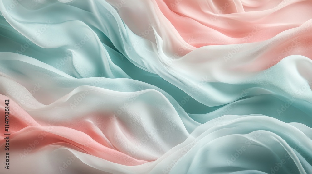 Obraz premium Soft Pastel Draped Fabric Abstract Texture
