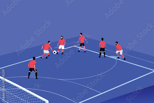Detailed close-up of a soccer team's corner kick strategy formation; players' positioning, body language, and field markings clearly visible.