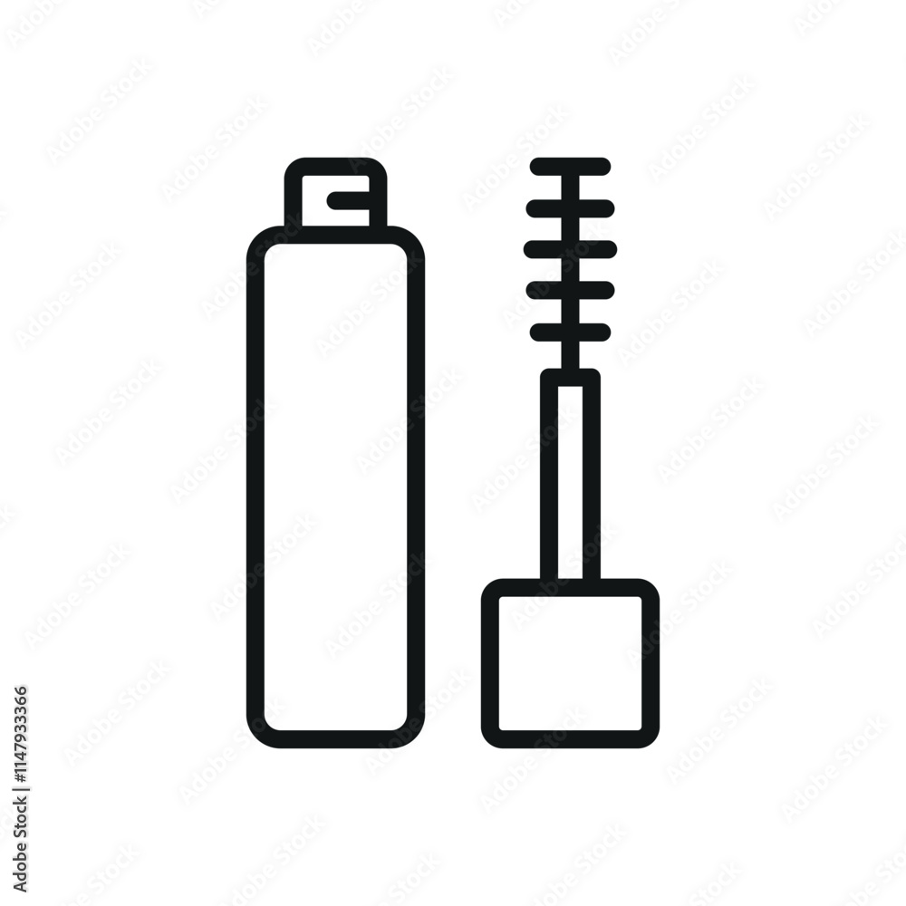 Mascara Beauty Makeup Icon showcases a modern and stylish look, ideal for highlighting eye makeup, beauty routines, or makeup artist services Mascara Beauty Makeup Icon showcases a modern and stylish look, ideal for highlighting eye makeup, beauty routines, or makeup artist services