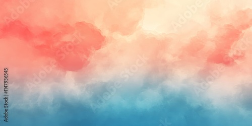 Soft pastel clouds in pink, orange, and blue create a dreamy, serene sky background perfect for artistic and creative projects.