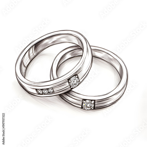 illustration of the two wedding rings