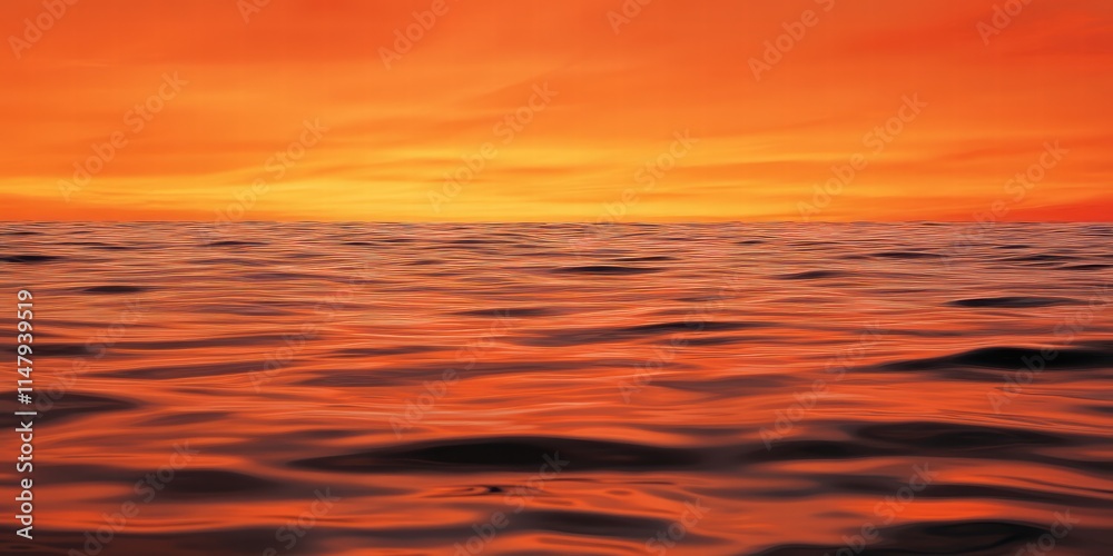 Vibrant Sunset Over Calm Ocean Water with Beautiful Color Palette Vibrant Sunset Over Calm Ocean Water with Beautiful Color Palette