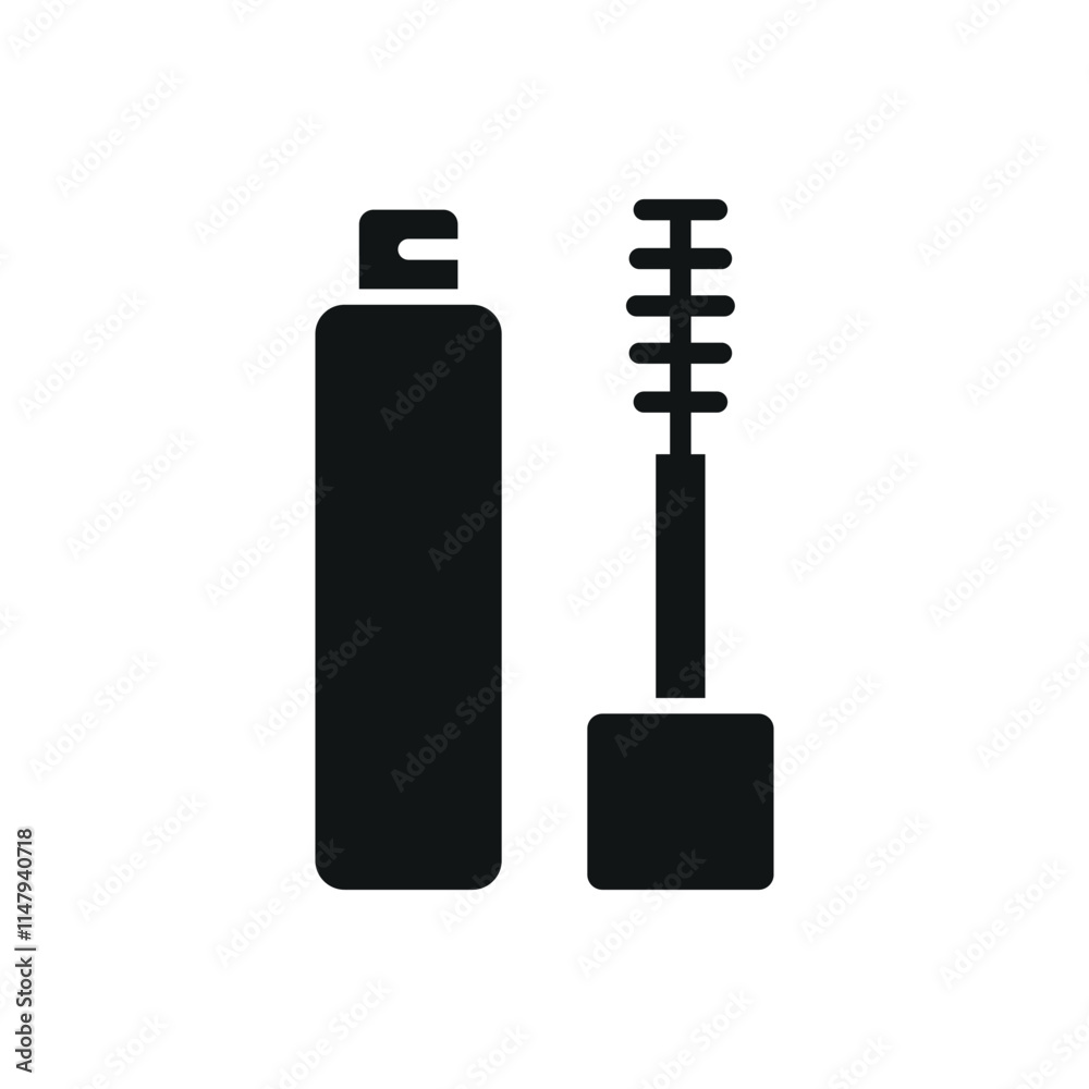 Mascara Beauty Makeup Icon showcases a modern and stylish look, ideal for highlighting eye makeup, beauty routines, or makeup artist services Mascara Beauty Makeup Icon showcases a modern and stylish look, ideal for highlighting eye makeup, beauty routines, or makeup artist services
