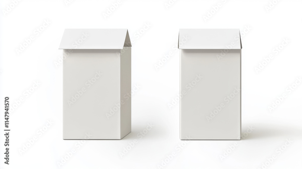 Milk or juice carton 3d white blank pack mockup. Isolated drink package template in vector. Empty realistic beverage bottle packet for presentation and marketing. Cardboard container side and front Milk or juice carton 3d white blank pack mockup. Isolated drink package template in vector. Empty realistic beverage bottle packet for presentation and marketing. Cardboard container side and front