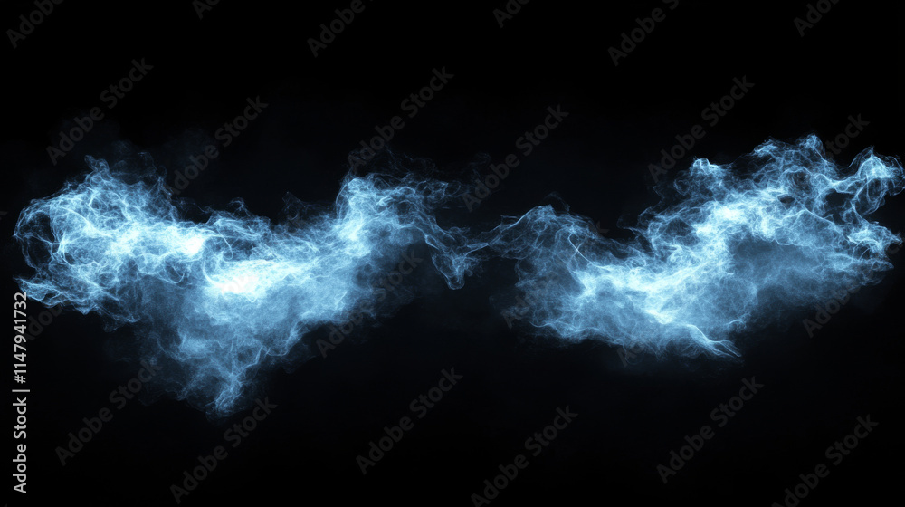 Lightning strikes and thundercloud, impact place or magical powerful energy flash in blue color. Thunderbolt electrical discharge, realistic 3d vector set isolated on black and transparent background Lightning strikes and thundercloud, impact place or magical powerful energy flash in blue color. Thunderbolt electrical discharge, realistic 3d vector set isolated on black and transparent background
