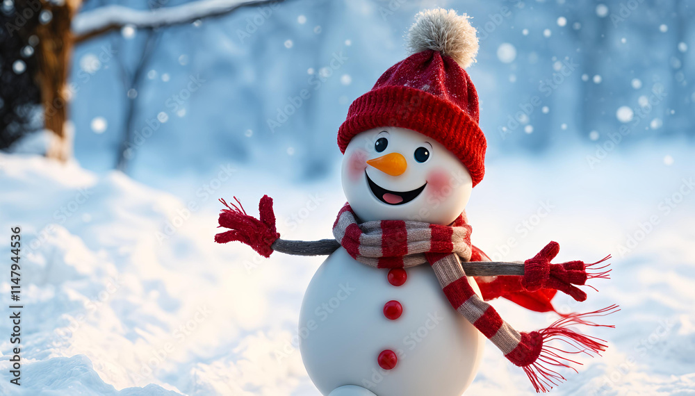 Fototapeta premium snowman on the snow