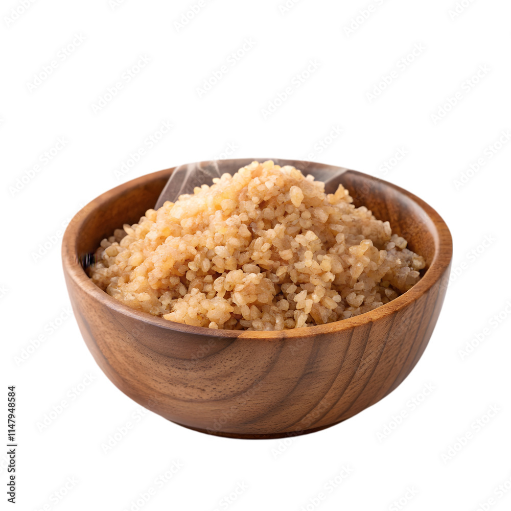 Brown cooked rice on transparent background Brown cooked rice on transparent background