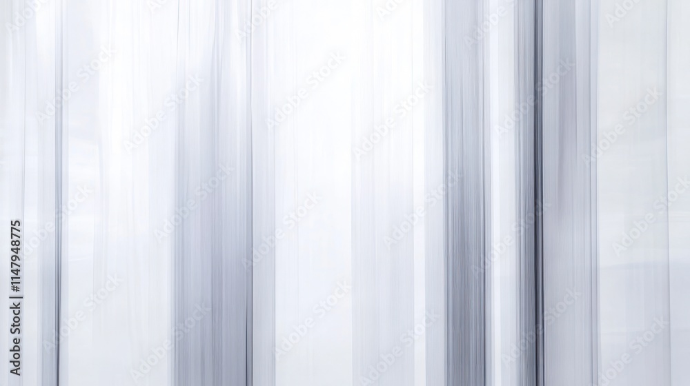 Fototapeta premium Sheer White Curtains Draped Elegantly Against Light Background
