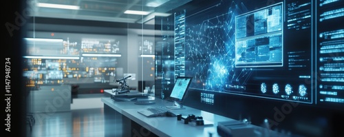 A high-tech laboratory that develops new chips using quantum computing elements and nanomaterials.