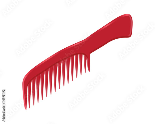 vector design of a tool for straightening hair called a red comb