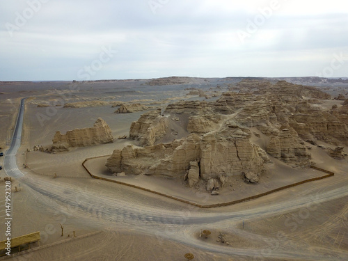 Geomorphic Scenery Desert in Xinjiang, China