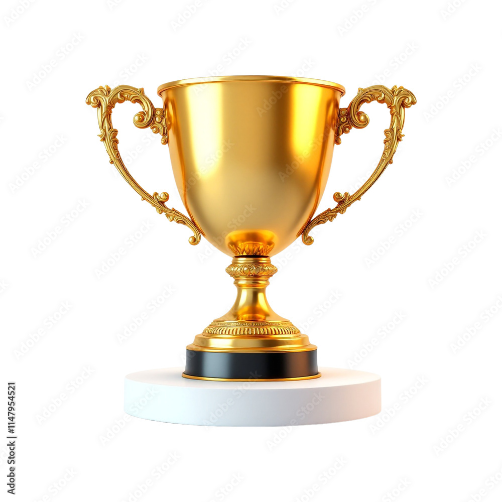A gold trophy isolated on transparent background, PNG file gold cup isolated on white background A gold trophy isolated on transparent background, PNG file gold cup isolated on white background