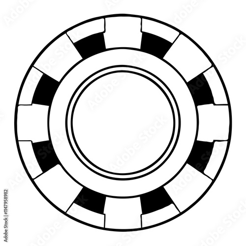 Isolated Poker Chip for Gambling Concept. Poker Chip Symbols for Casino Games. Casino Betting Chip Icon.