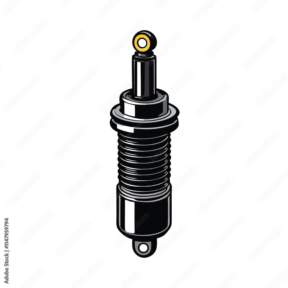 Create a highly realistic vector illustration of a DC barrel jack, showcasing internal components with precise detail and accurate dimensions. Include metallic sheen and clear labeling. Create a highly realistic vector illustration of a DC barrel jack, showcasing internal components with precise detail and accurate dimensions. Include metallic sheen and clear labeling.