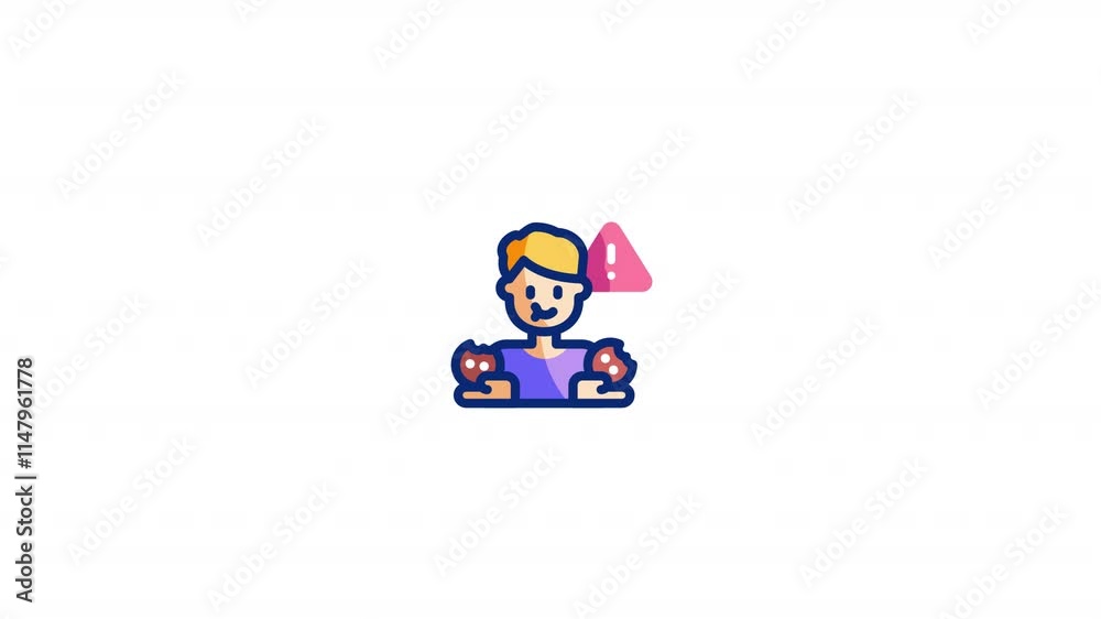 binge eating Animated Icon With Alpha binge eating Animated Icon With Alpha