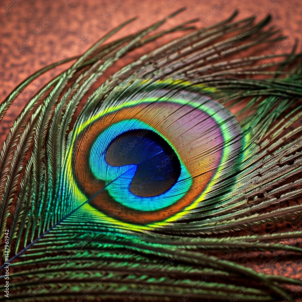 Obraz premium peacock feather closeup