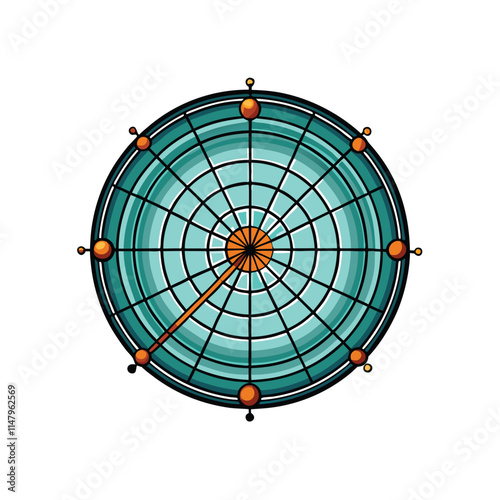 Create a realistic vector illustration of a radar chart displaying multiple data series, showcasing intricate details and smooth gradients.  Include axis labels and a clear legend.