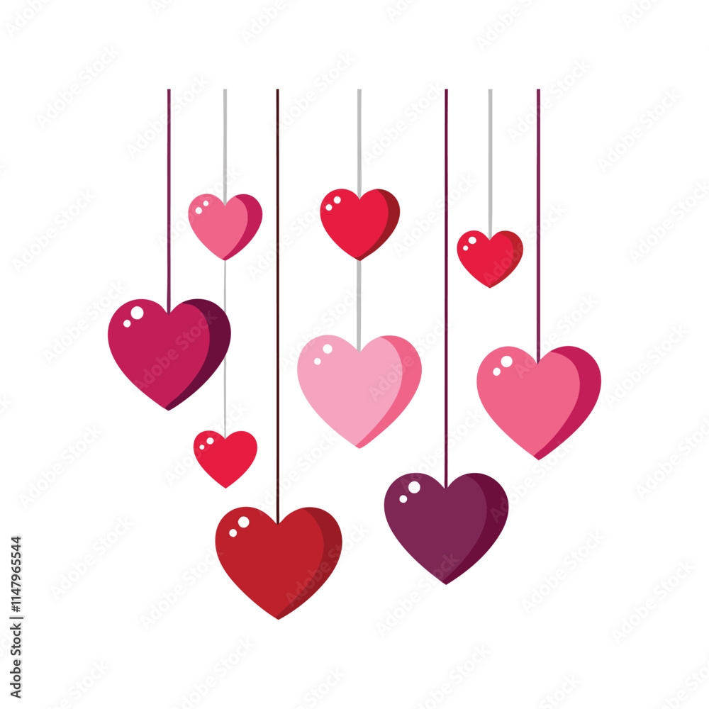 Hanging Hearts Background for Valentine's Day Vector Illustration
Hanging Hearts Background for Valentine's Day Vector Illustration