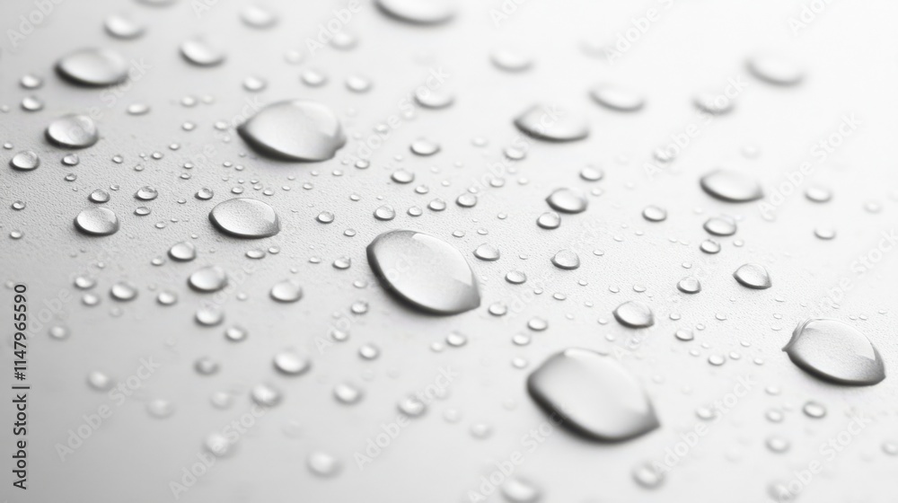 Close-up of water droplets on a smooth surface, creating a serene and fresh atmosphere. Close-up of water droplets on a smooth surface, creating a serene and fresh atmosphere.