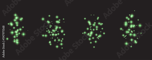 green neon laser burst with energy rays, glows, and abstract sparkles—ideal for tech-inspired concert visuals, futuristic web designs, or glowing geometric effects.