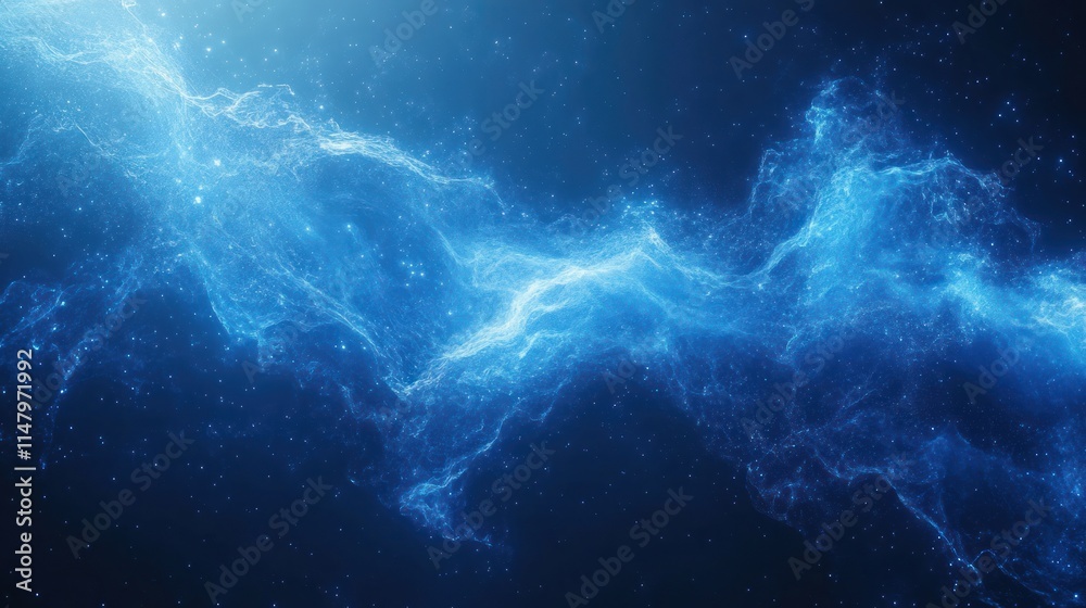 Fototapeta premium Abstract blue energy flow in space.