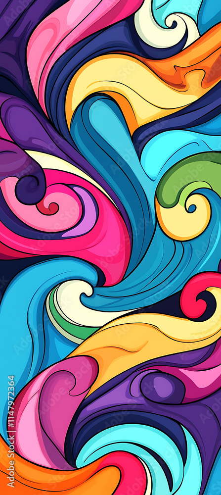 Vibrant Swirls of Color Abstract Psychedelic Art Design Rainbow Hues Vibrant Swirls of Color Abstract Psychedelic Art Design Rainbow Hues
