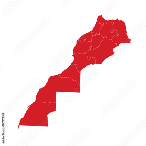 Tableau sur toile Morocco Map - Region Outline
