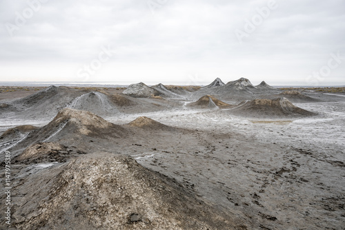 Mud Volcanoes in Azerbaijan, Baku, Qubustan photo