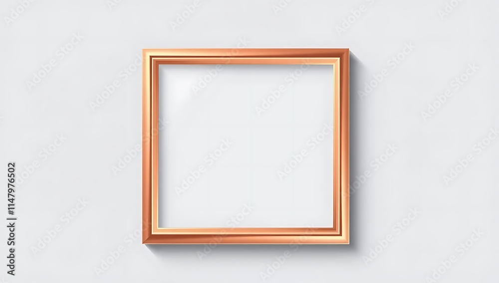Fototapeta premium A Rose Gold Frame Against A White Background