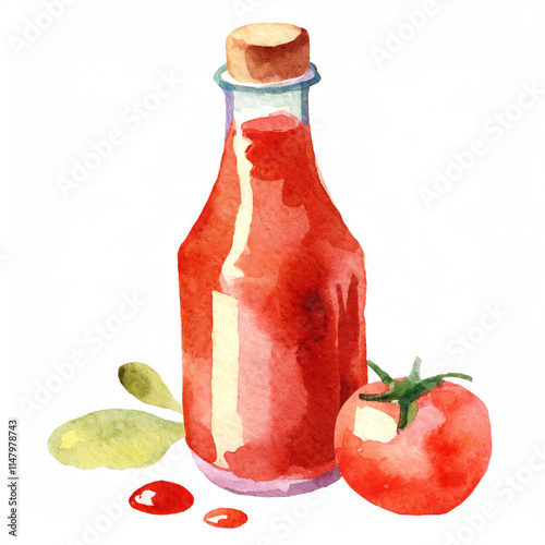 Ketchup sok pomidorowy ilustracja