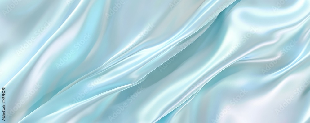 Obraz premium Luxurious satin fabric in light blue color creating a smooth and elegant texture