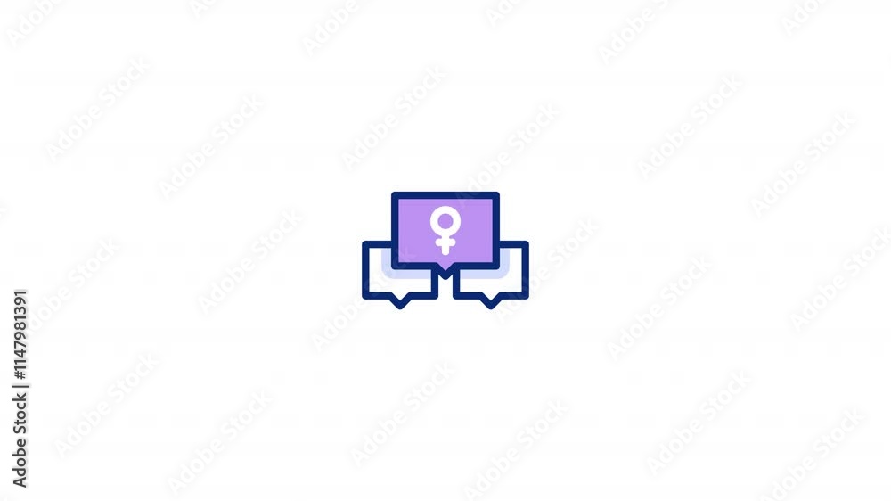 Feminism Animated Icon With Alpha Feminism Animated Icon With Alpha