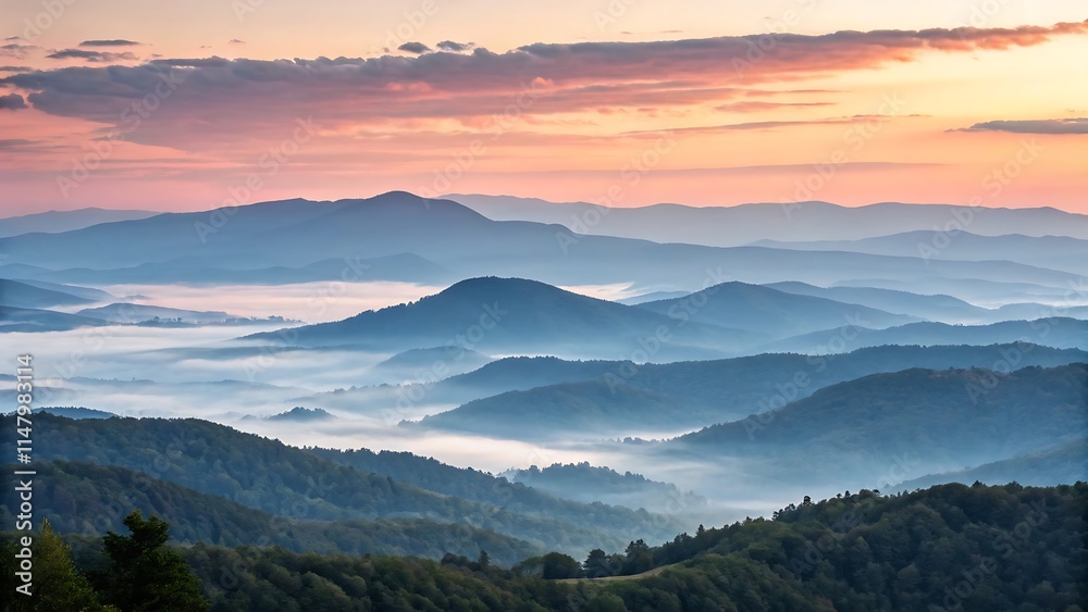 Naklejka premium sunrise in the mountains