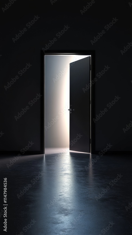 An open door at the end of a dark hallway, symbolizing determination to find opportunities amidst challenges. An open door at the end of a dark hallway, symbolizing determination to find opportunities amidst challenges.
