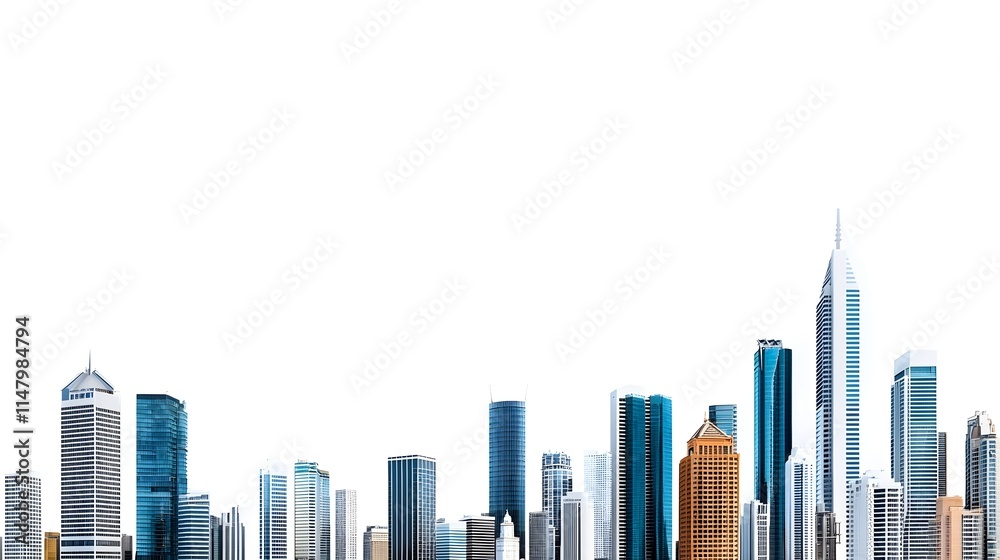 Modern Cityscape Skyline with Skyscrapers and Urban Architecture Modern Cityscape Skyline with Skyscrapers and Urban Architecture
