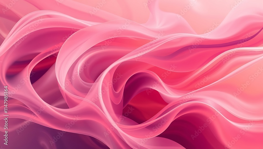 Fototapeta premium Abstract Pink Swirling Fluid Wave Design