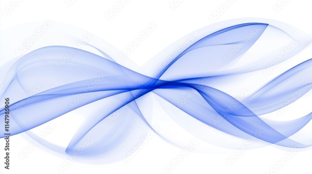Naklejka premium Abstract Blue Wave Design, Flowing Serene Curves