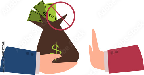 International Anti-Corruption Day illustration. Stop corruption. Corruption concept.