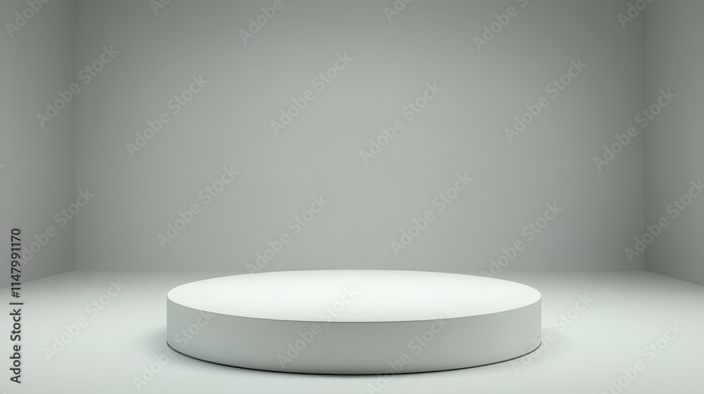 Minimalist White Cylinder Platform in Room