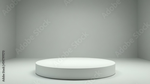 Minimalist White Cylinder Platform in Room