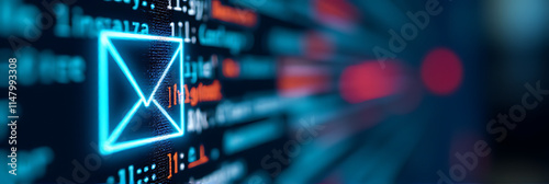 mail inbox alerts warn of potential viruses and compromised information through spam and junk mail, triggering email security protection systems._00002_
