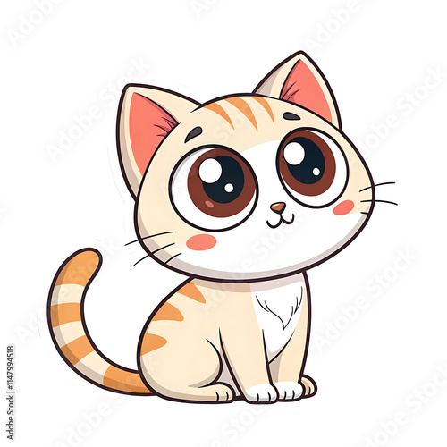 cute cat sticker with transparent background