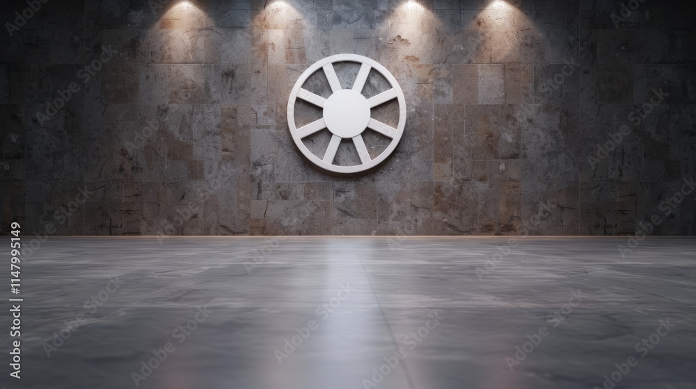 Obraz premium Minimalist wall with circular accent