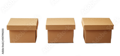 Cardboard boxes mockup isolated on a transparent background photo