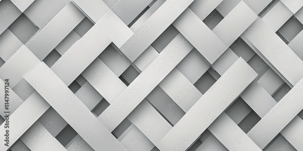A seamless abstract geometric pattern featuring interwoven white strips, perfect for modern and minimalistic design projects.