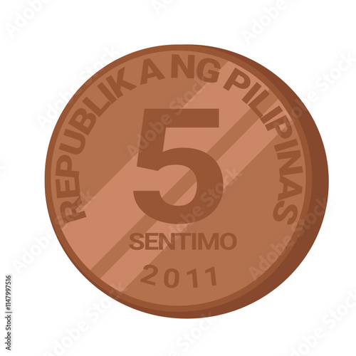 5 Sentimo Coin Copper 