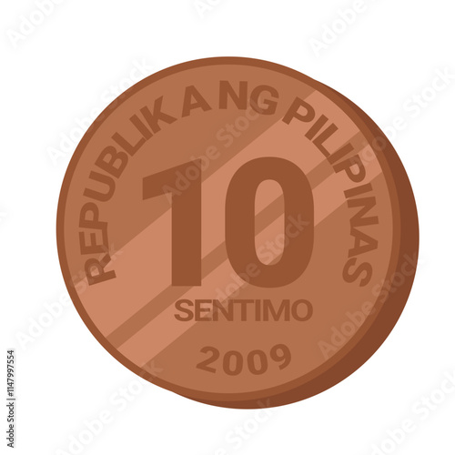 10 Sentimo Coin Copper