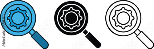 Magnifying Glass Gear Search Engine Optimization Icons