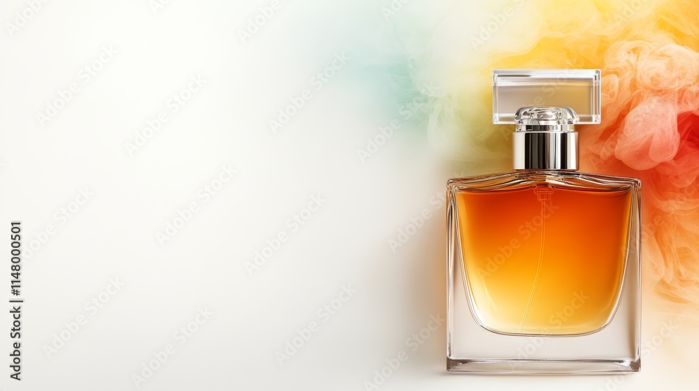 A bottle of perfume sitting on top of a table A bottle of perfume sitting on top of a table