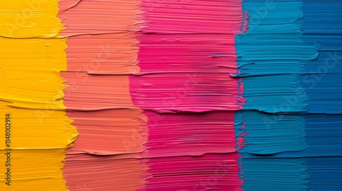 Vibrant palette of colored paint strokes photo